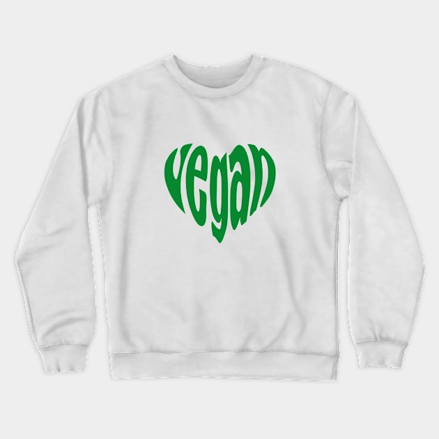 Vegan, green heart Crewneck Sweatshirt by beakraus